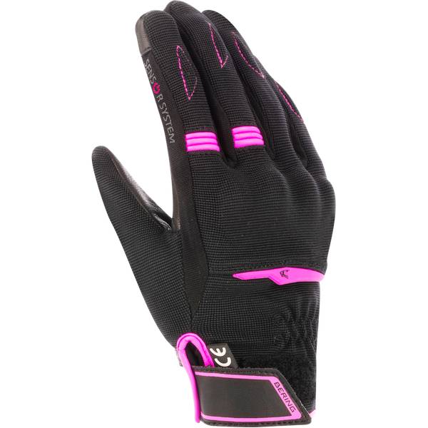 Motorcycle Gloves Bering Lady Fletcher Evo Black Fuchsia