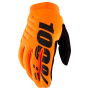 Motorcycle Gloves 100% Brisker Orange Fluo
