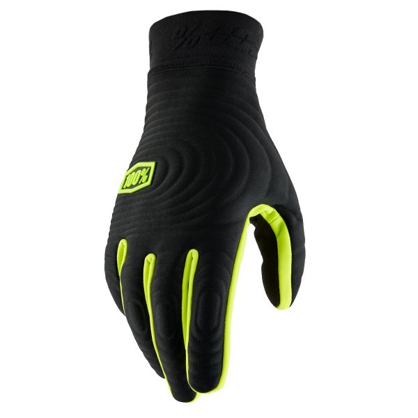 Motorcycle Gloves 100% Brisker Xtreme Black Neon Yellow