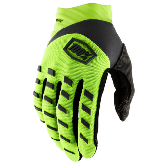 Motorcycle Gloves 100% Kid Airmatic Neon Yellow Black