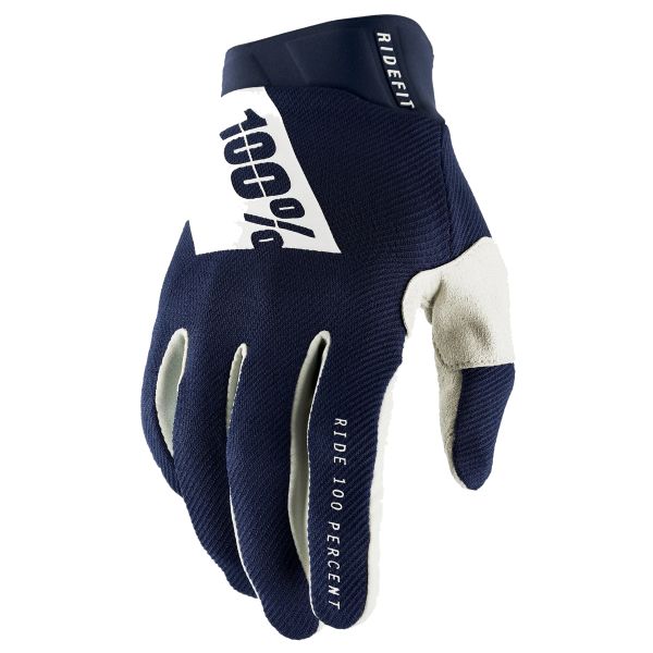 Motorcycle Gloves 100% Ridefit Navy
