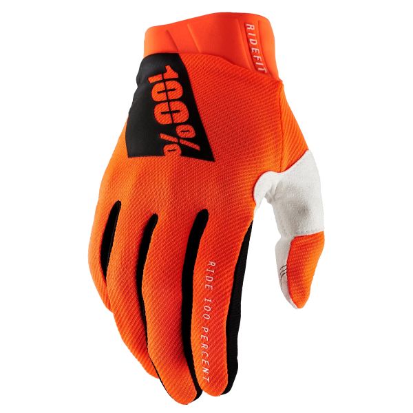 Motorcycle Gloves 100% Ridefit Orange Fluo