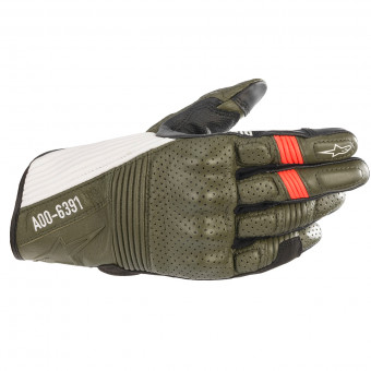 Motorcycle Gloves Alpinestars AS-DSL Kei Forest Black White Red Fluo