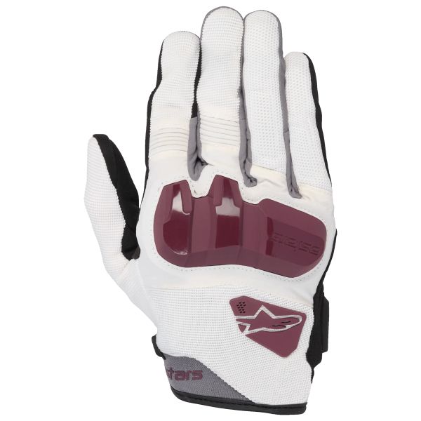 Motorcycle Gloves Alpinestars Chrome Women Off White Burgundy
