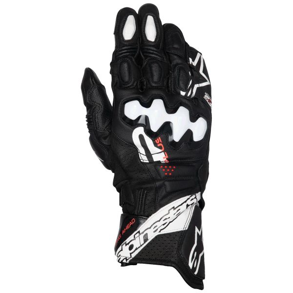 Motorcycle Gloves Alpinestars GP Plus R V3 Leather Black White Motorcycle Gloves Alpinestars GP Plus R V3 Leather Black White
