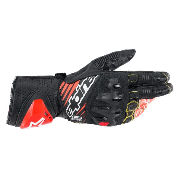 Motorcycle Gloves Alpinestars GP TECH V2 Glove Black White Red Fluo