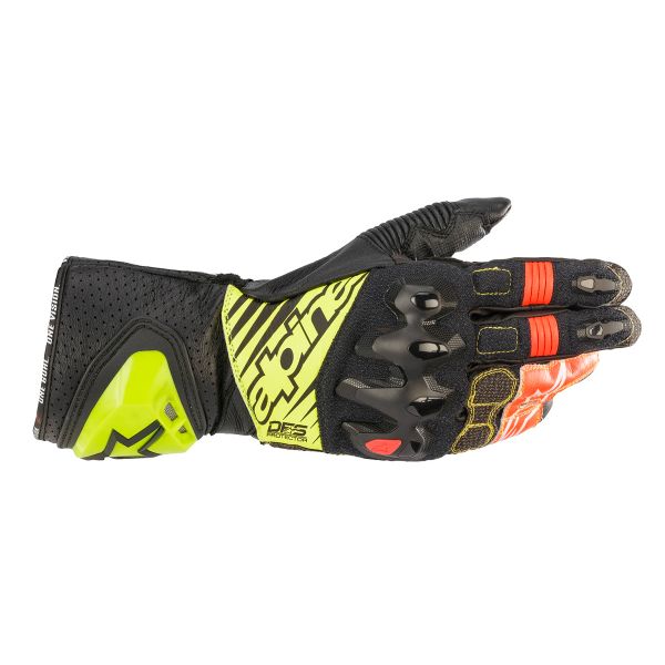 Motorcycle Gloves Alpinestars GP TECH V2 Glove Black Yellow Fluo White Red Fluo