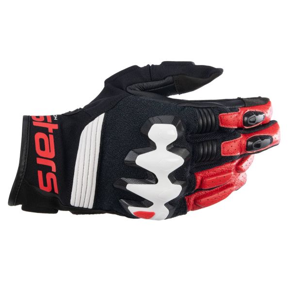Motorcycle Gloves Alpinestars Halo Black White Bright Red Motorcycle Gloves Alpinestars Halo Black White Bright Red