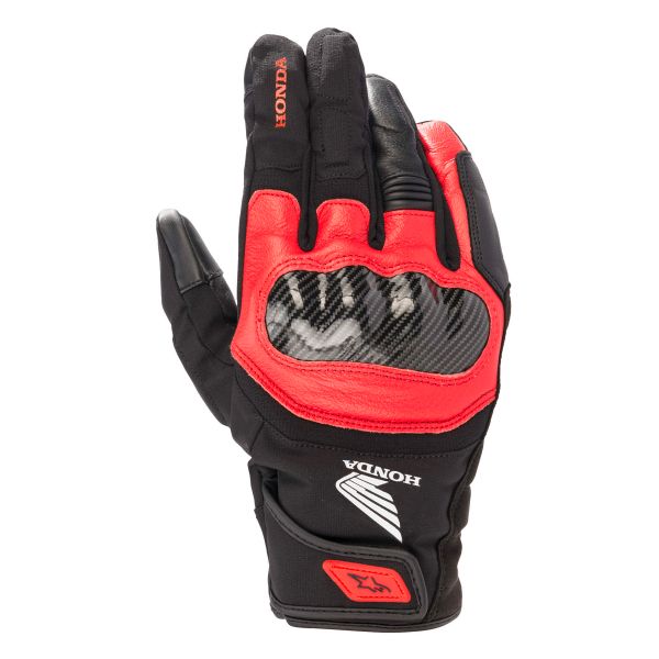 Motorcycle Gloves Alpinestars Honda SMZ Z Drystar Black Bright Red Motorcycle Gloves Alpinestars Honda SMZ Z Drystar Black Bright Red