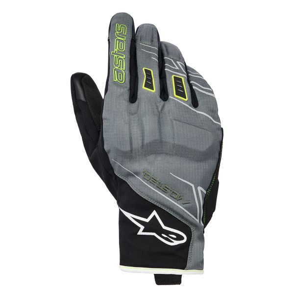 Motorcycle Gloves Alpinestars Moblast WP Fur Gray Black Sulphur Yellow