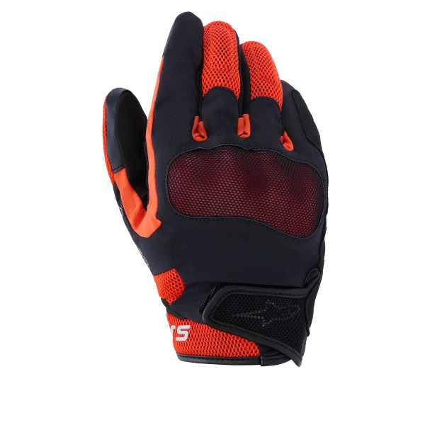Motorcycle Gloves Alpinestars Mogress Airflow Black Red Tangerine