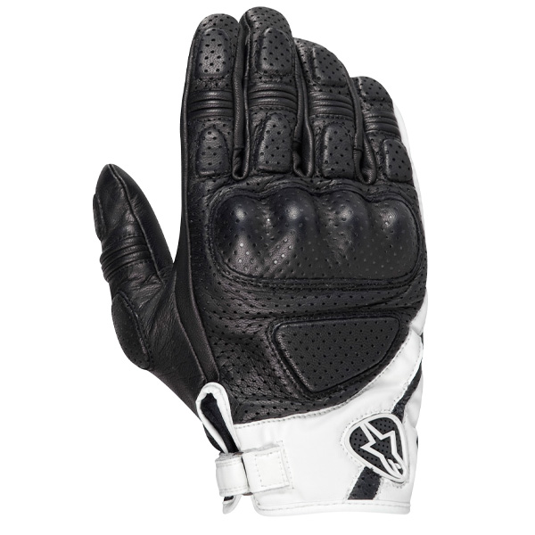 Motorcycle Gloves Alpinestars Mustang Black White