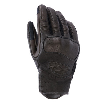 Motorcycle Gloves Alpinestars Mustang V3 Leather Dark Brown Black