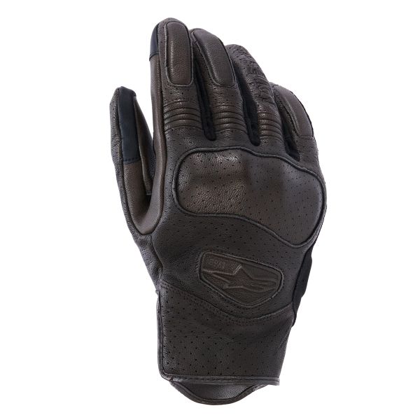 Motorcycle Gloves Alpinestars Mustang V3 Leather Dark Brown Black