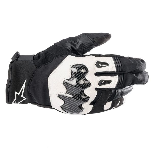 Motorcycle Gloves Alpinestars SMX-1 Drystar Black White Motorcycle Gloves Alpinestars SMX-1 Drystar Black White