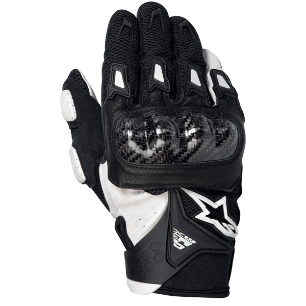 Motorcycle Gloves Alpinestars SMX-2 Air Carbon Black White