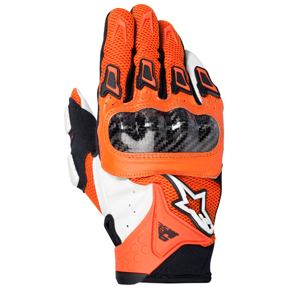 Motorcycle Gloves Alpinestars SMX-2 Air Carbon Orange White