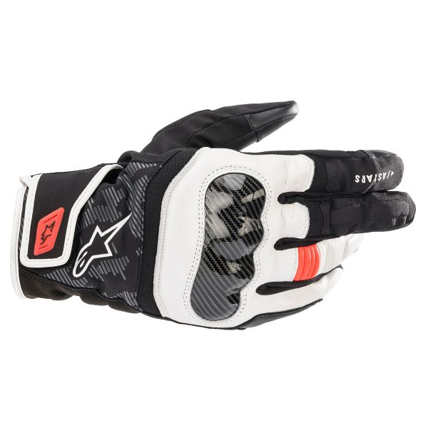 Motorcycle Gloves Alpinestars Smx Z Drystar Black White Red Fluo Motorcycle Gloves Alpinestars Smx Z Drystar Black White Red Fluo