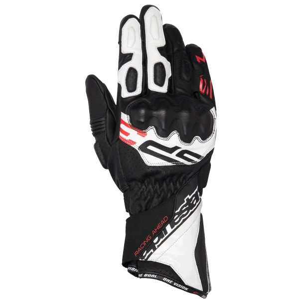Motorcycle Gloves Alpinestars SP-3 Black White Red Fluo Motorcycle Gloves Alpinestars SP-3 Black White Red Fluo