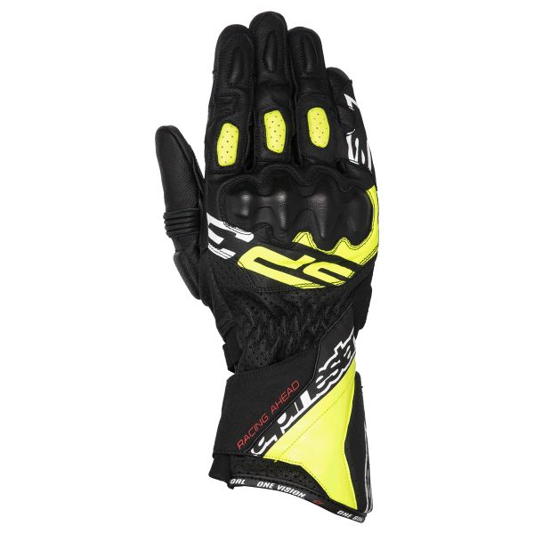 Motorcycle Gloves Alpinestars SP-3 Black Yellow Fluo White Motorcycle Gloves Alpinestars SP-3 Black Yellow Fluo White