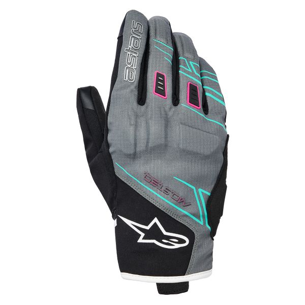 Motorcycle Gloves Alpinestars Stella Moblast WP Fur Gray Black Pink Fluo