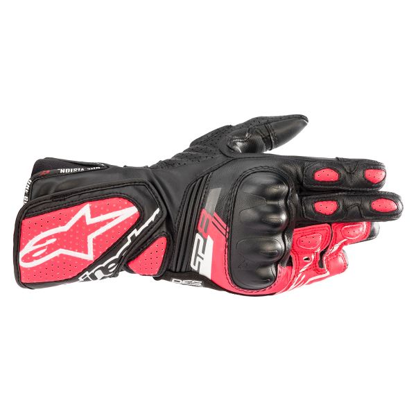 Motorcycle Gloves Alpinestars Stella SP-8 V3 Black White Diva Pink Motorcycle Gloves Alpinestars Stella SP-8 V3 Black White Diva Pink