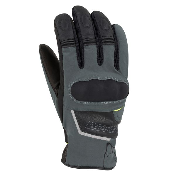 Motorcycle Gloves Bering Gourmy Black Grey Fluo Motorcycle Gloves Bering Gourmy Black Grey Fluo