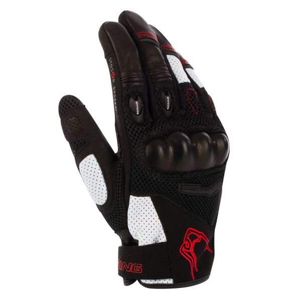 Motorcycle Gloves Bering Planet Black White Red