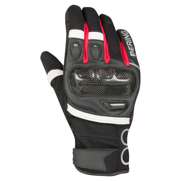 Motorcycle Gloves Bering Raid Black White Red Motorcycle Gloves Bering Raid Black White Red