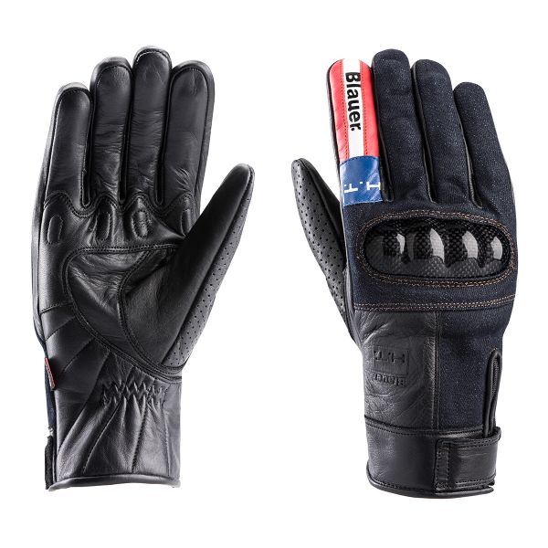 Motorcycle Gloves Blauer Combo Carbon Denim USA Motorcycle Gloves Blauer Combo Carbon Denim USA