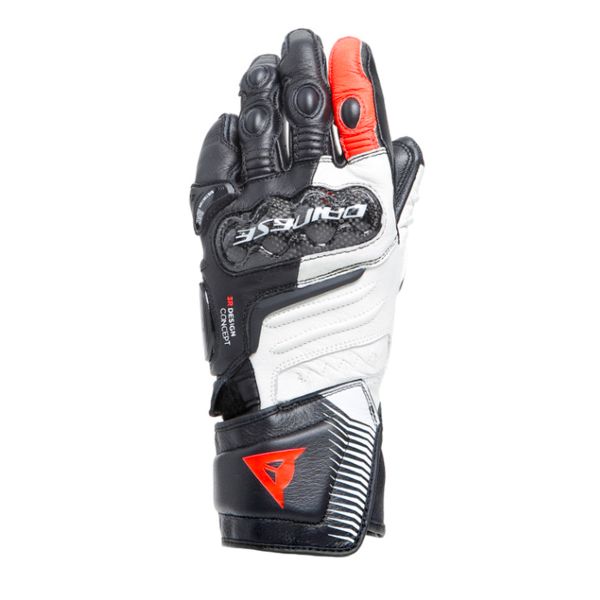 Motorcycle Gloves Dainese Carbon 4 Long Lady Black White Fluo Red Motorcycle Gloves Dainese Carbon 4 Long Lady Black White Fluo Red