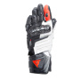 Motorcycle Gloves Dainese Carbon 4 Long Lady Black White Fluo Red