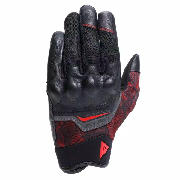 Motorcycle Gloves Dainese Ermex Black Red-Lava