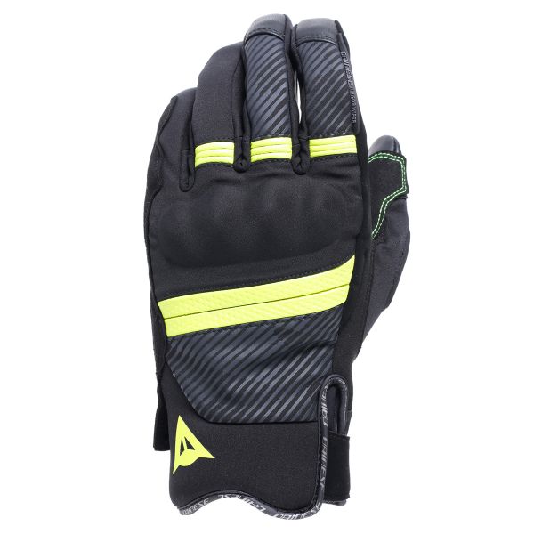 Motorcycle Gloves Dainese Fulmine D-Dry Black Yellow Fluo Dark Grey