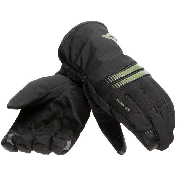 Motorcycle Gloves Dainese Plaza 3 D-Dry Black Bronze Green Motorcycle Gloves Dainese Plaza 3 D-Dry Black Bronze Green