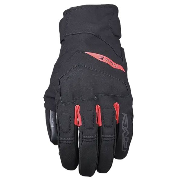 Motorcycle Gloves Five Boxer Evo WP Black Fluo Red