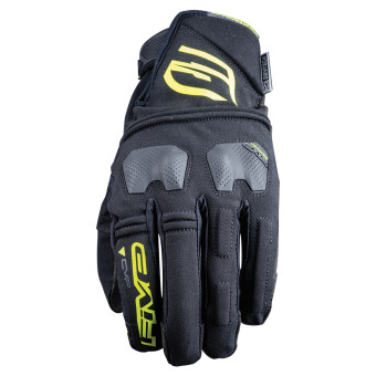 Motorcycle Gloves Five E-WP Black Fluo Yellow