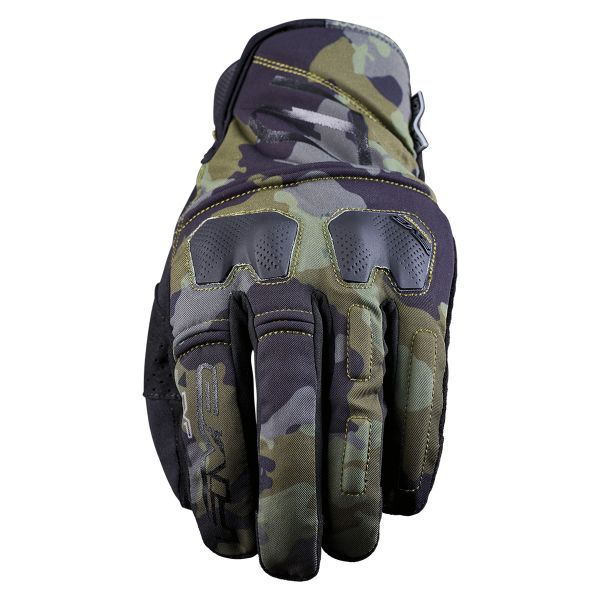 Motorcycle Gloves Five E-WP Camo Khaki