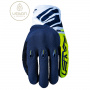 Motorcycle Gloves Five E3 Evo Fluo Yellow Blue