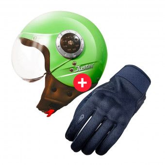 Motorcycle Gloves Five Globe Black + Justin Green