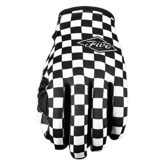 Motorcycle Gloves Five MXF4 Flat Track Black White
