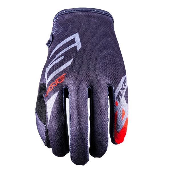 Motocross Gloves Five MXF4 Scrub Grey Fluo Red Motocross Gloves Five MXF4 Scrub Grey Fluo Red