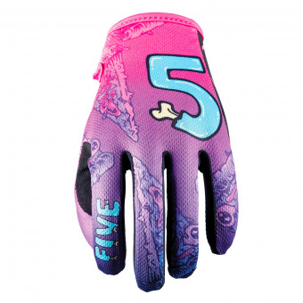 Motorcycle Gloves Five MXF4 Slice Neon Purple