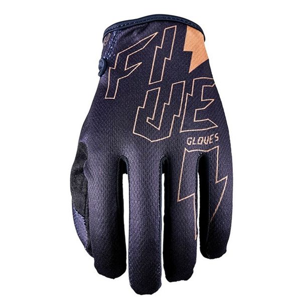 Motocross Gloves Five MXF4 Thunerbolt Black Gold Motocross Gloves Five MXF4 Thunerbolt Black Gold