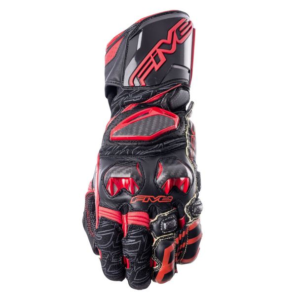 Motorcycle Gloves Five RFX Race 10 Black Red Motorcycle Gloves Five RFX Race 10 Black Red