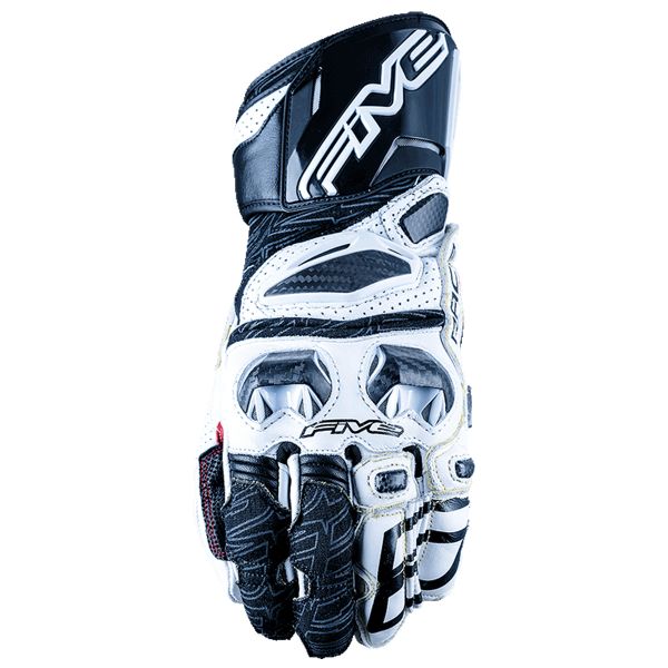 Motorcycle Gloves Five RFX Race 10 White Black Motorcycle Gloves Five RFX Race 10 White Black