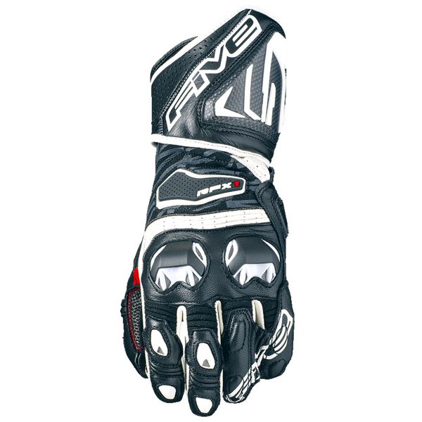 Motorcycle Gloves Five RFX1 16 Black White