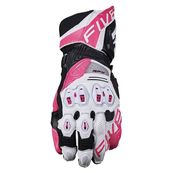 Motorcycle Gloves Five RFX1 Evo Woman White Fluo Pink