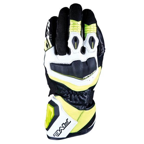 Motorcycle Gloves Five RFX4 Evo White Fluo Yellow Motorcycle Gloves Five RFX4 Evo White Fluo Yellow