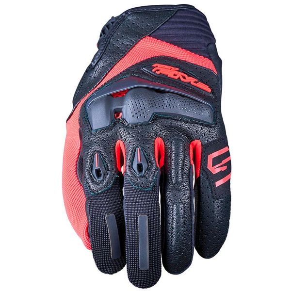 Motorcycle Gloves Five RS1 Black Fluo Red Motorcycle Gloves Five RS1 Black Fluo Red